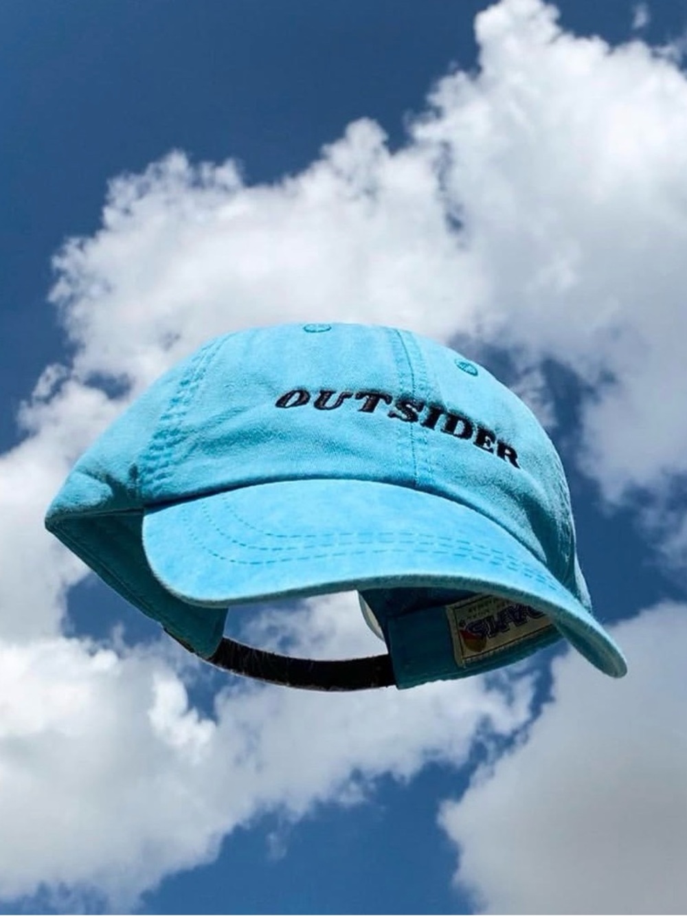 OUTSIDER Embroidered Baseball Cap - Bright Turquoise
